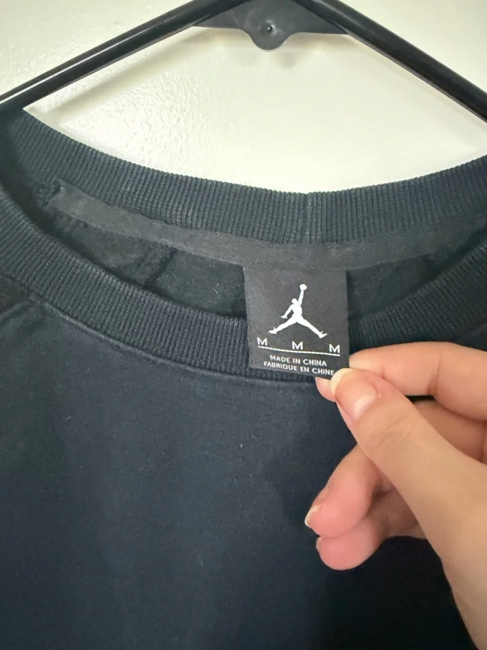 2014 Air Jordan Wings Logo Fleece Pullover Black-on-Black FA14 Size Medium